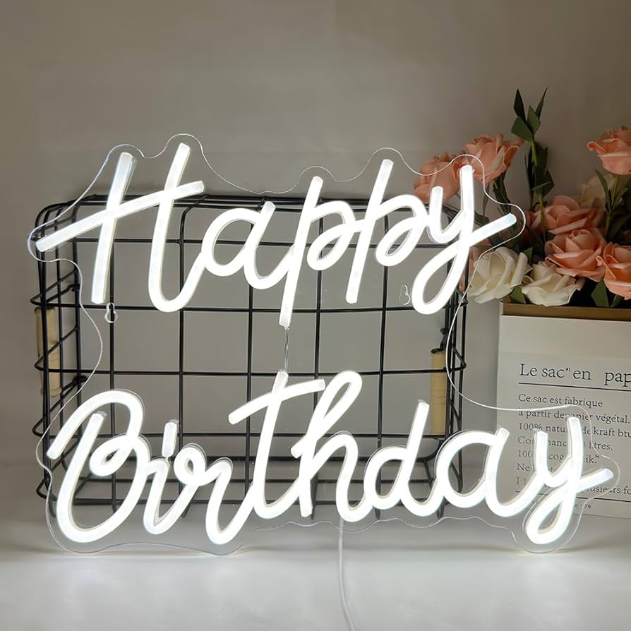 Amazon.co.jp: LED ネオンサイン Happy Birthday ホワイト LED